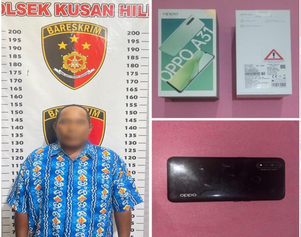 Terduga pelaku pencurian ponsel milik anggota Polsek Kusan Hilir. Foto-Humas Polres Tanbu