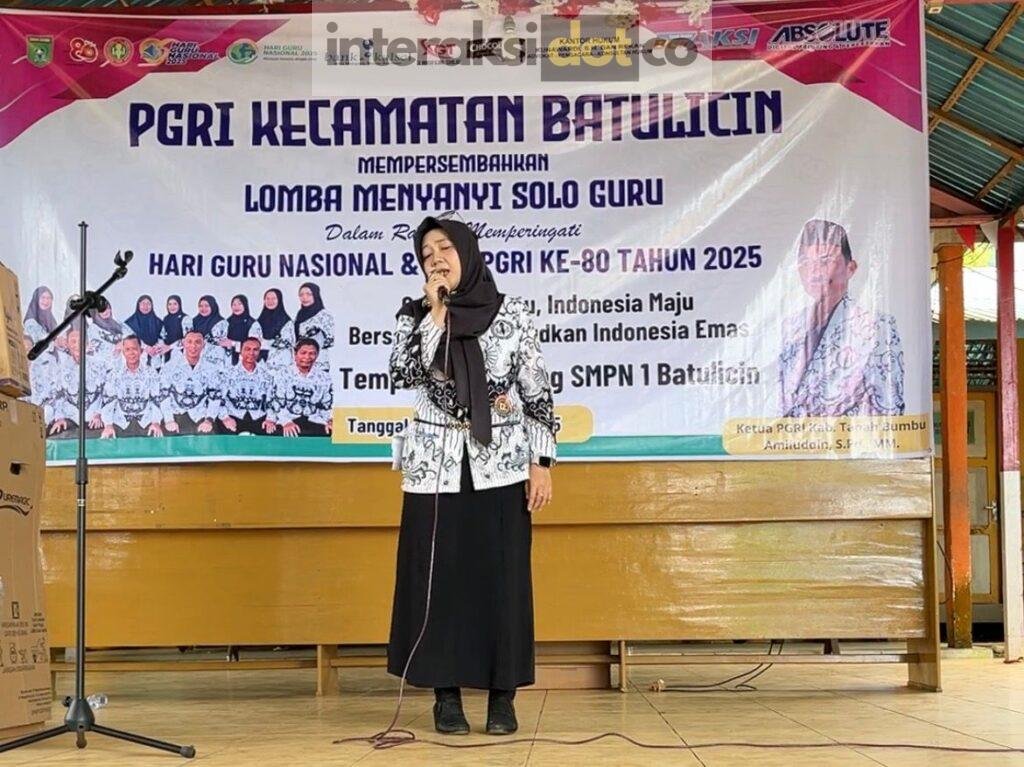 Suci dari SMPN 3 Batulicin berhasil menyabet juara 1 lomba menyanyi solo. Foto-Interaksidotco