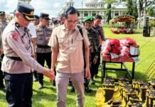 Polres Kotabaru Siaga Hadapi Karhutla, Gelar Apel dan Simulasi Penanggulangan Polres Kotabaru