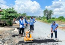 Tutup Galian Pipa, PT Air Minum Bersujud Aspal Ulang Jalan PT Air Minum Bersujud