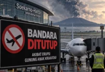 Delapan Bandara Ditutup Imbas Erupsi Gunung Anak Krakatau Diperpanjang, Menhub :Keselamatan Jadi Prioritas Bandara Ditutup