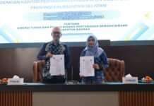 Bapenda dan Kantor Pertanahan Tanbu Tandatangani Perjanjian Kerja Sama Kantor Pertanahan Tanbu